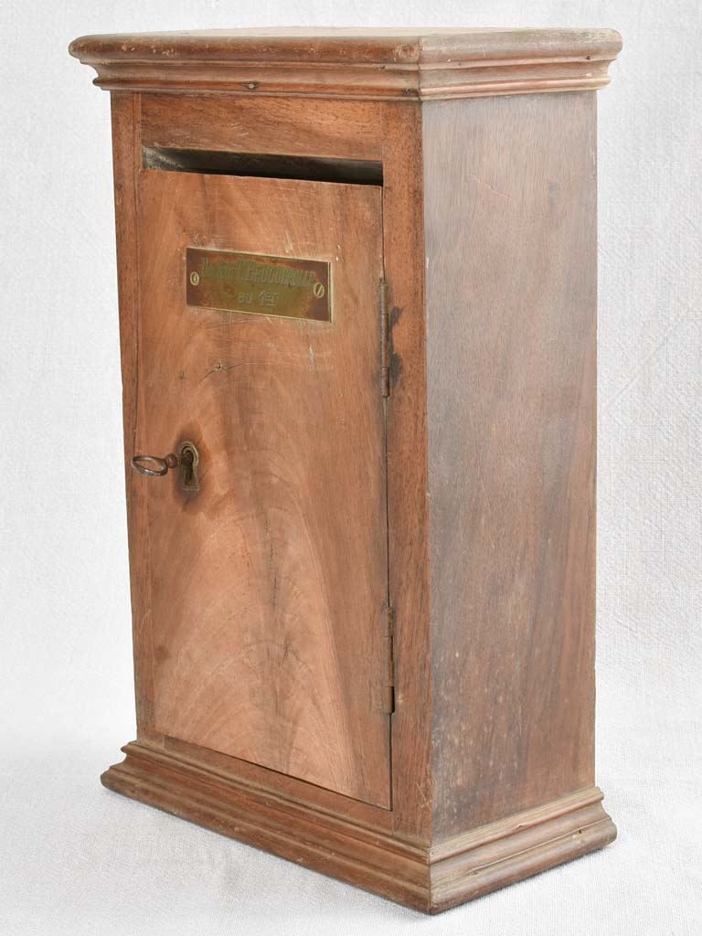 19th century French letter box - walnut 15"