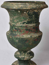 Large cast iron Medici urn with green patina 30"