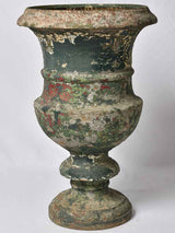 Large cast iron Medici urn with green patina 30"