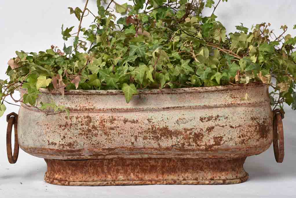 Zinc garden planter with two handles 20½"