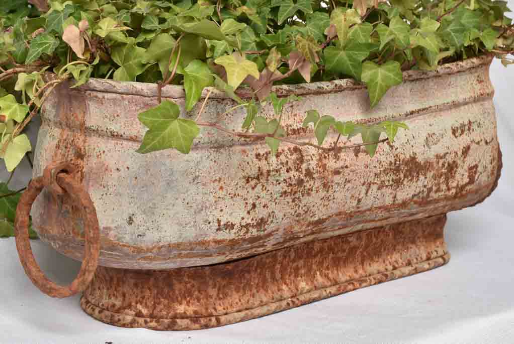 Zinc garden planter with two handles 20½"