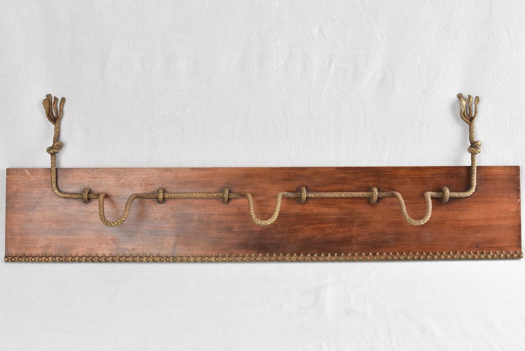 1940s COAT RACK - brass rope 44½"