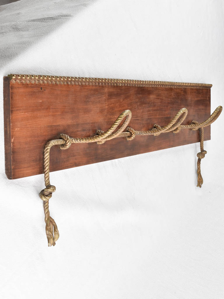 1940s COAT RACK - brass rope 44½"