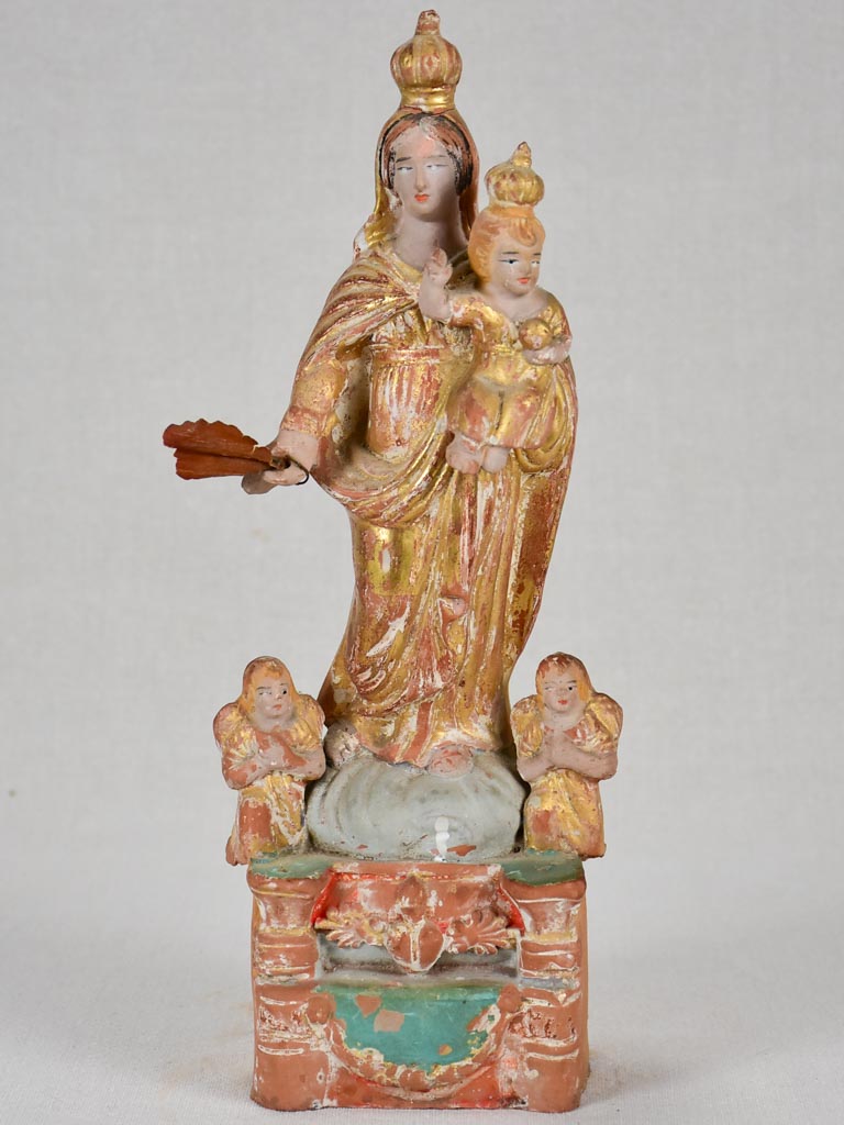 19th-century Santibelli sculpture of the Virgin Mary 13½"