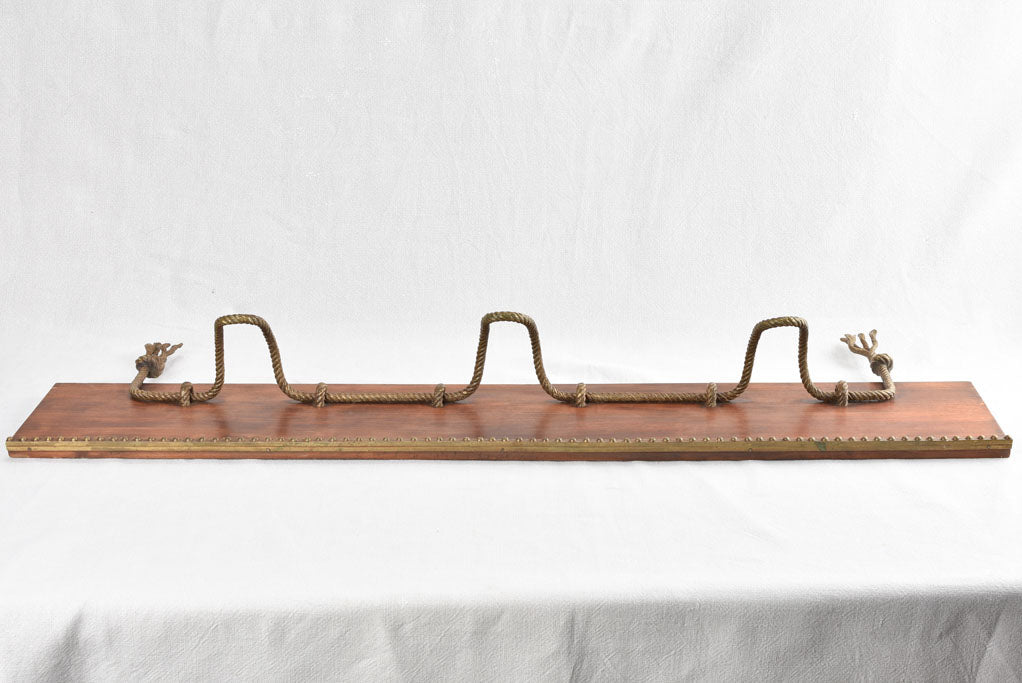 1940s COAT RACK - brass rope 44½"