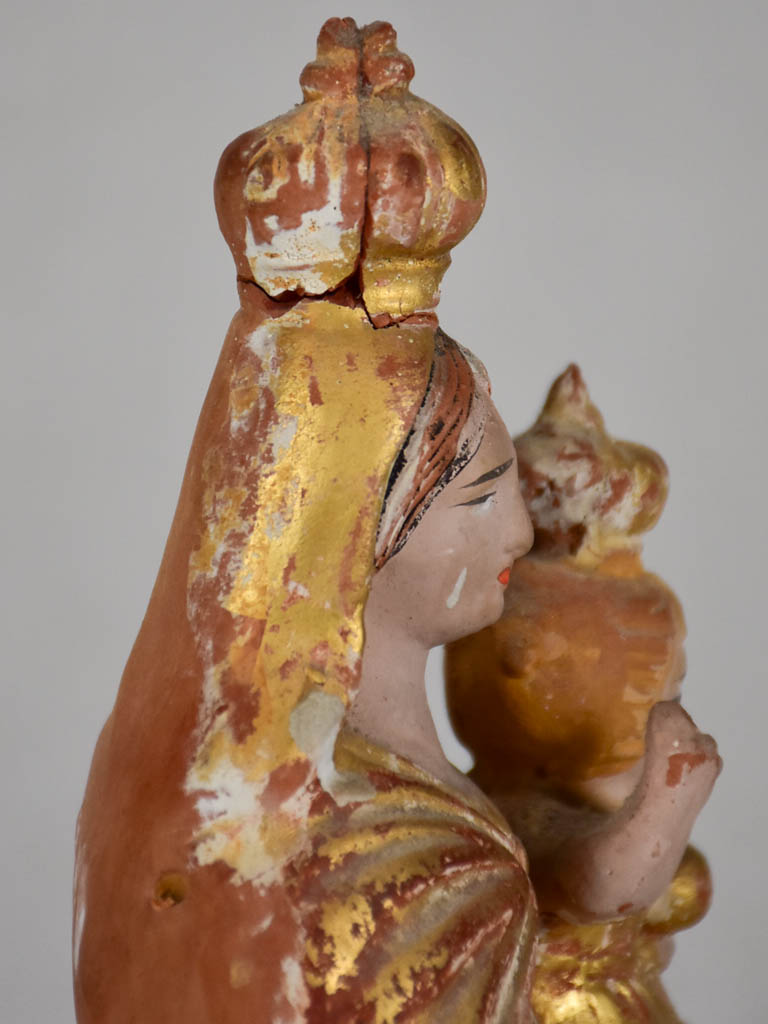 19th-century Santibelli sculpture of the Virgin Mary 13½"