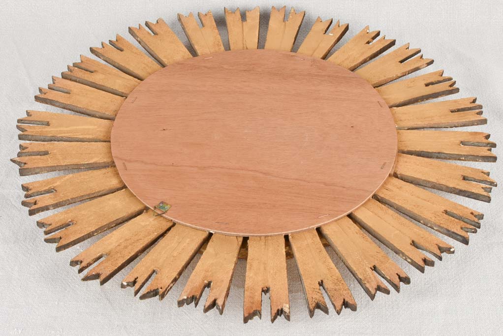 Vintage sunburst mirror with gold frame 20½"