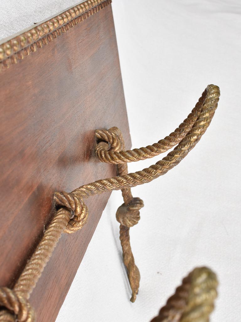 1940s COAT RACK - brass rope 44½"