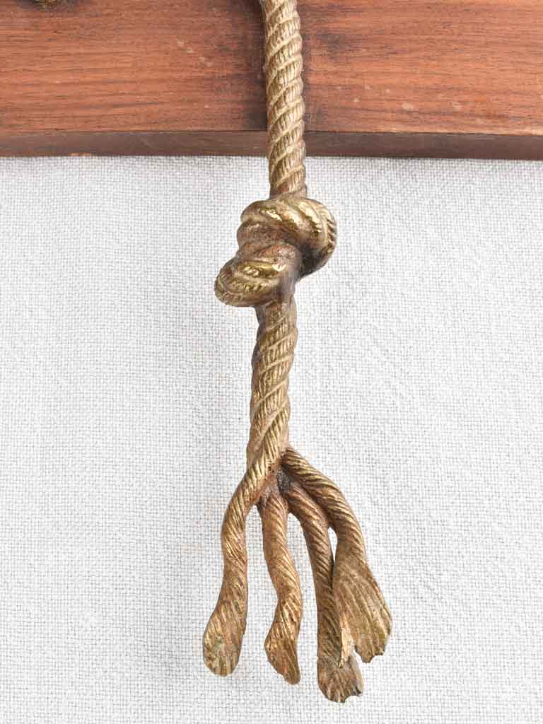 1940s COAT RACK - brass rope 44½"