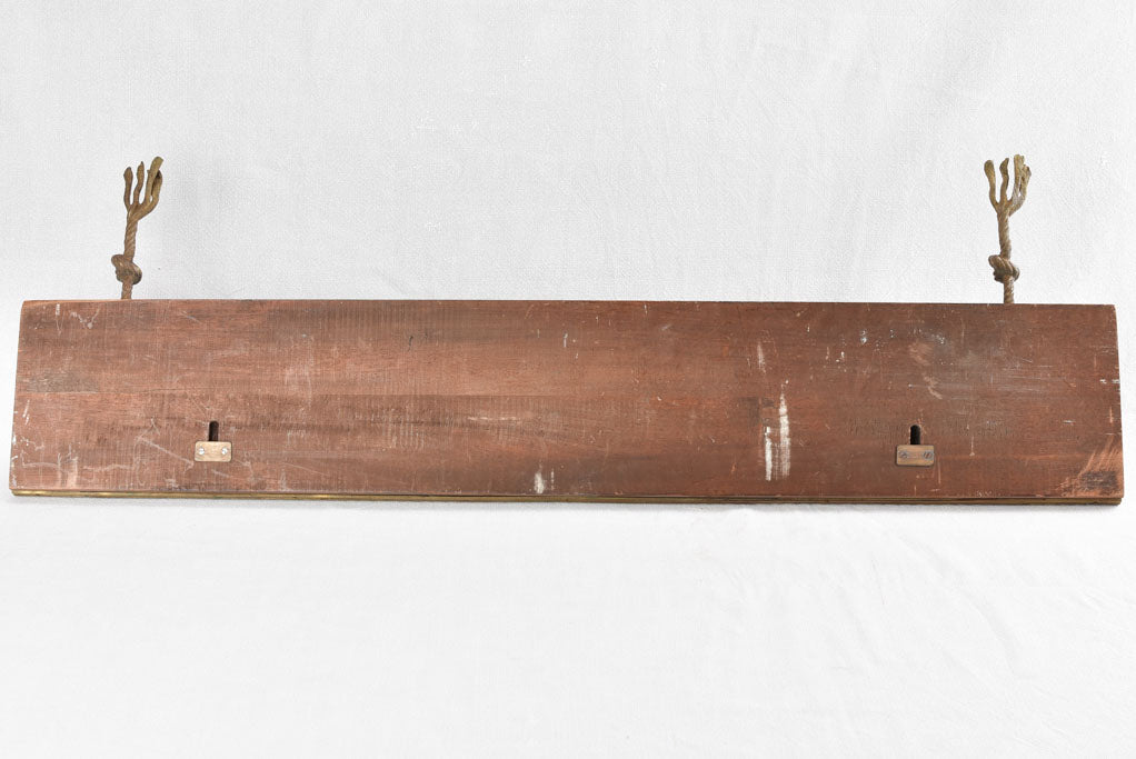 1940s COAT RACK - brass rope 44½"