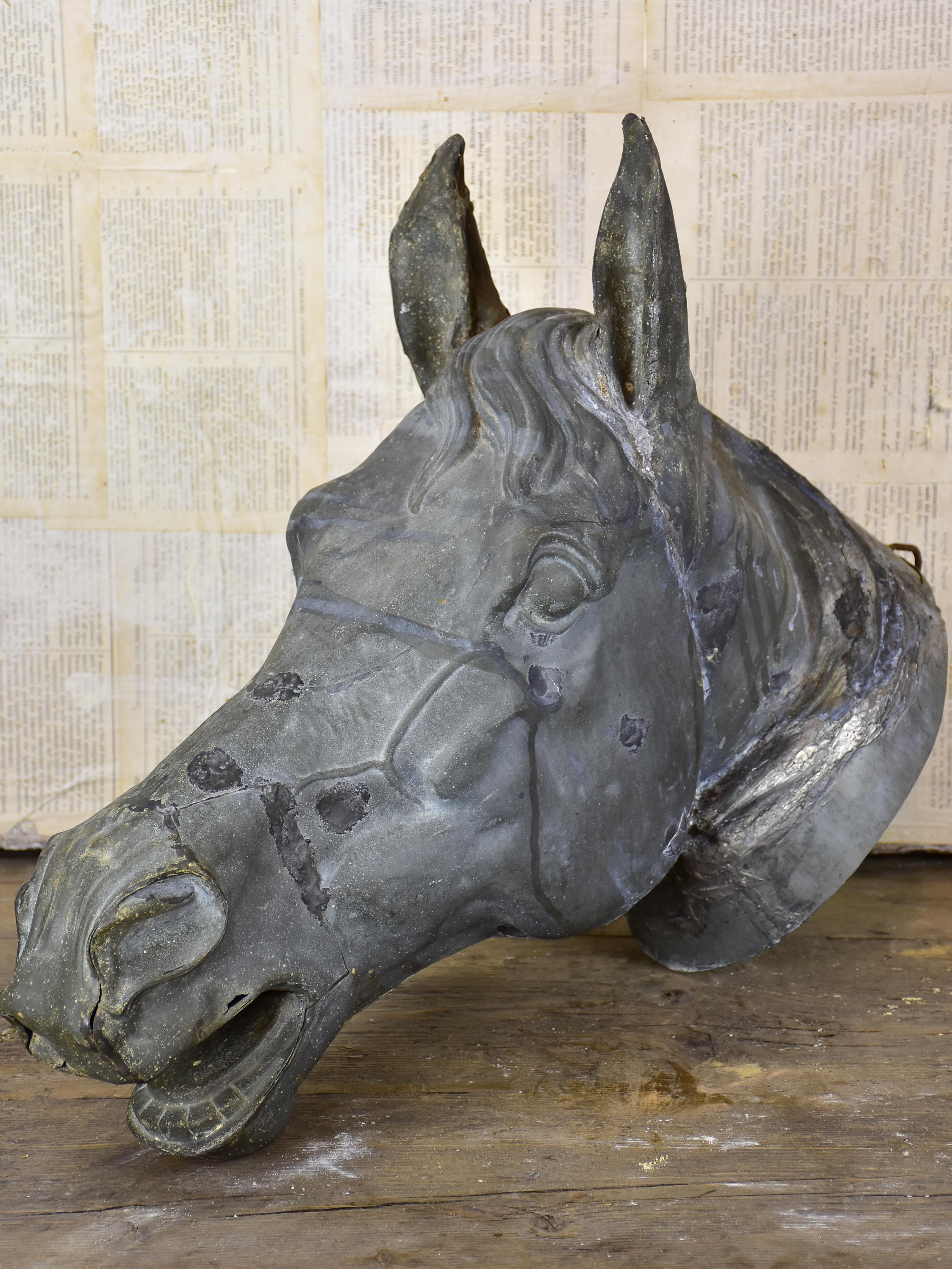 19th century French zinc horse head