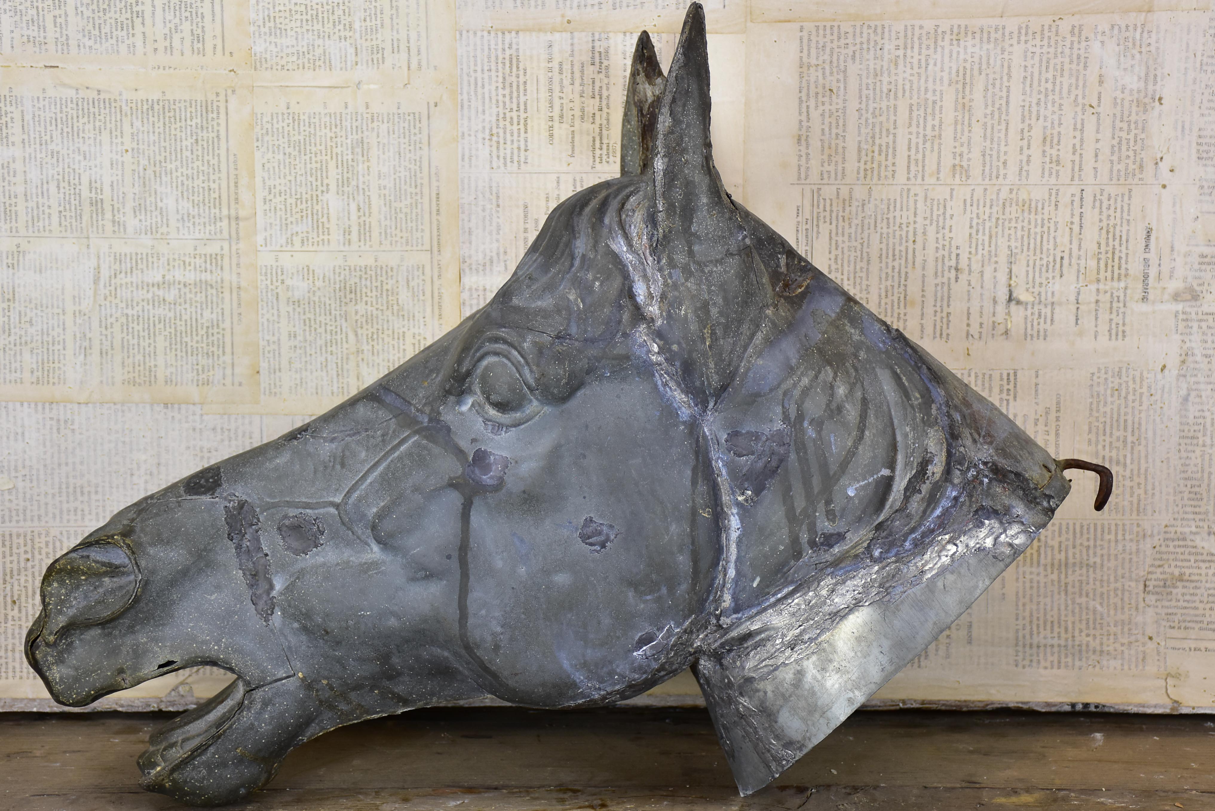 19th century French zinc horse head