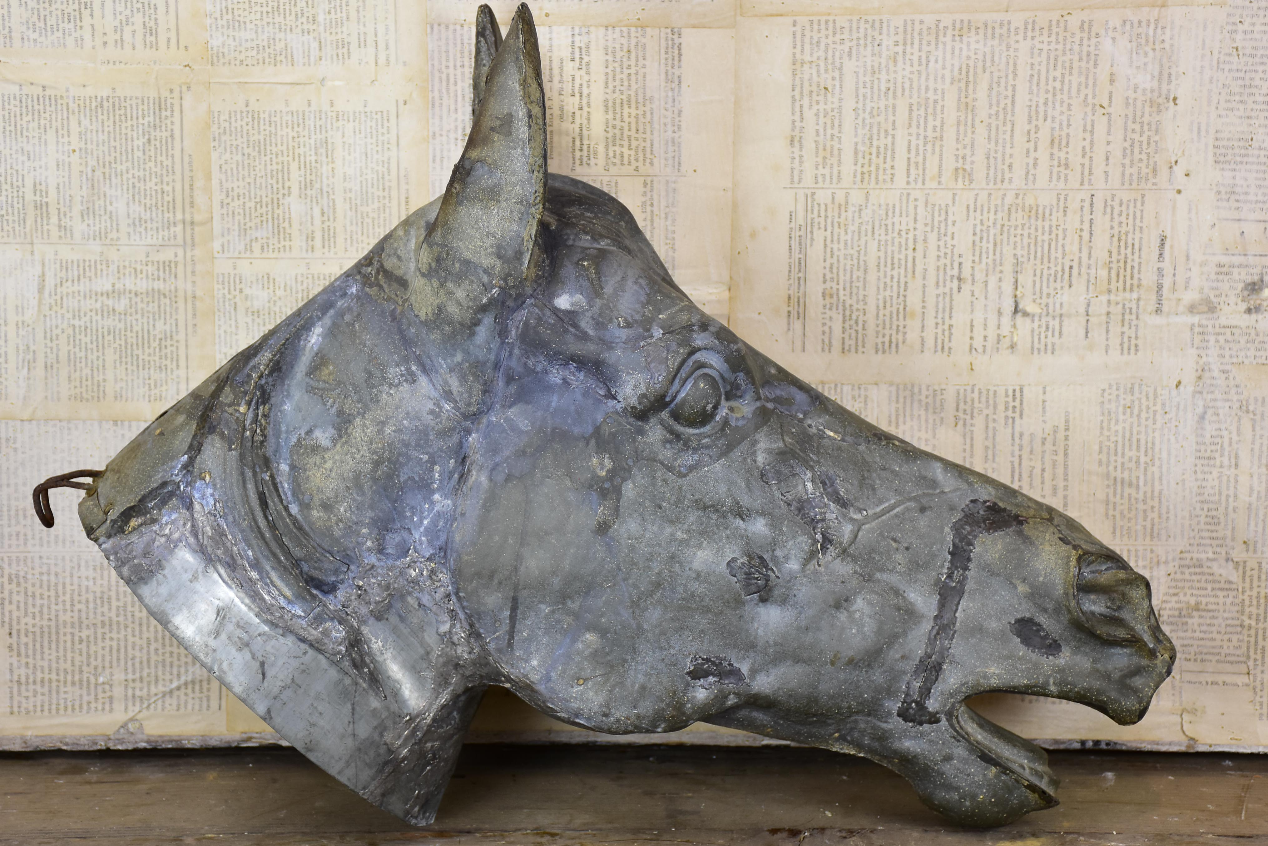 19th century French zinc horse head