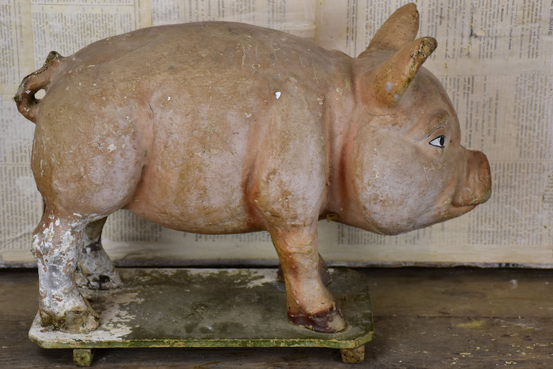 Antique French paper mache pig from a French charcuterie