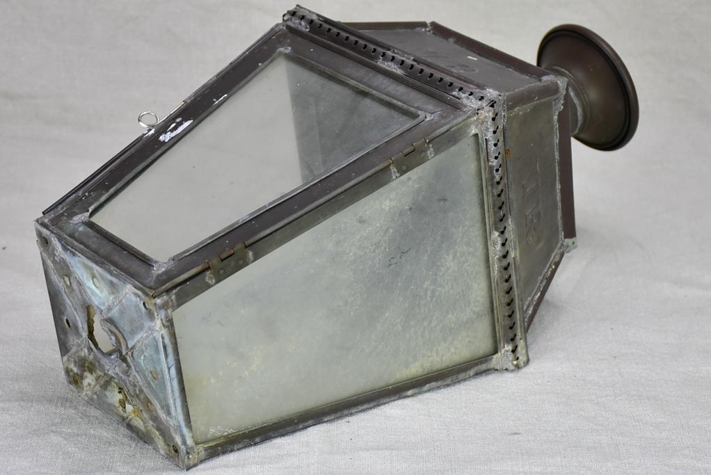 19th Century French lantern with VR monogram 16½"