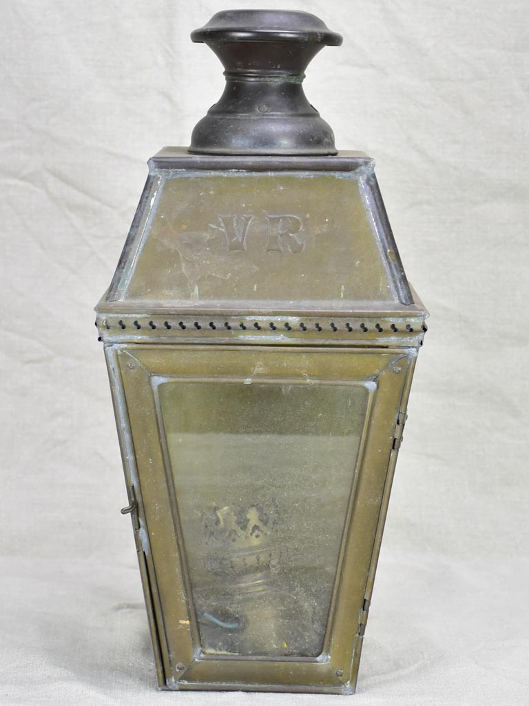 19th Century French wall lantern with VR monogram 16½"