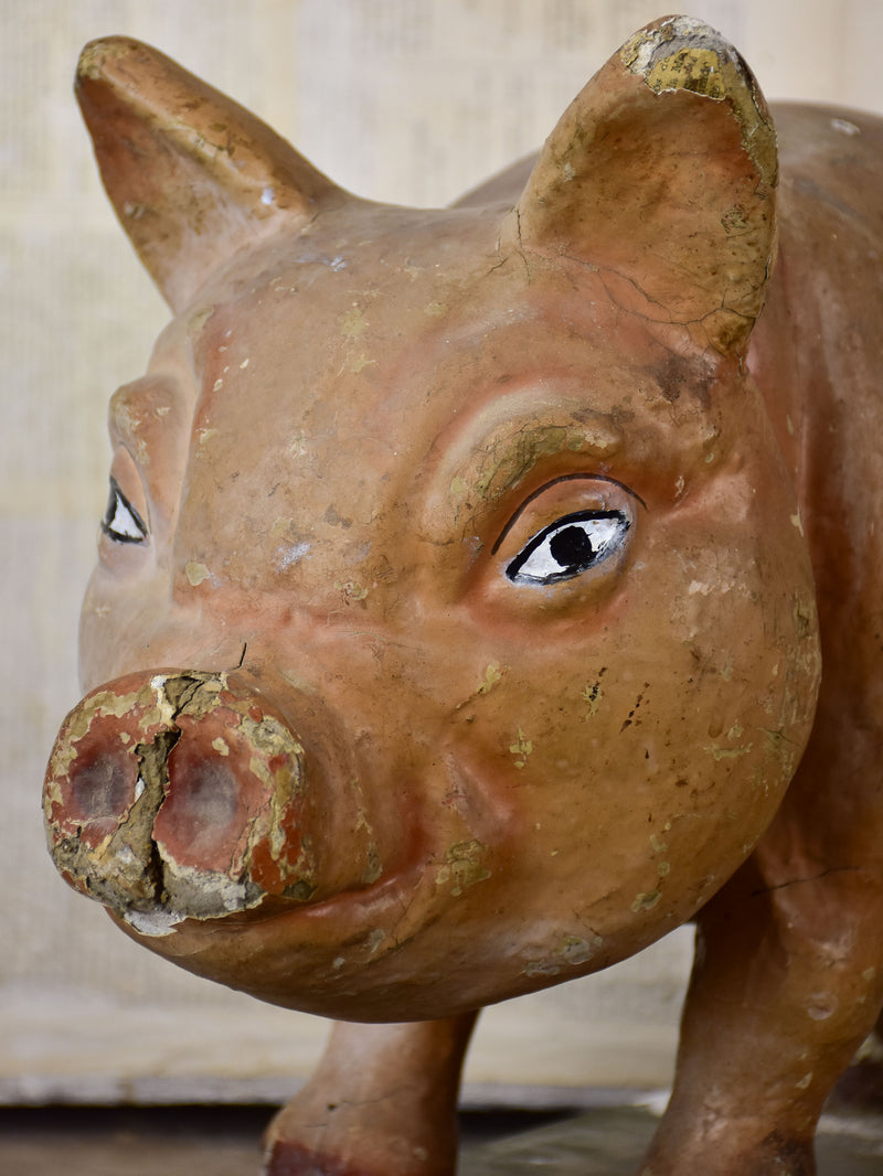 Antique French paper mache pig from a French charcuterie