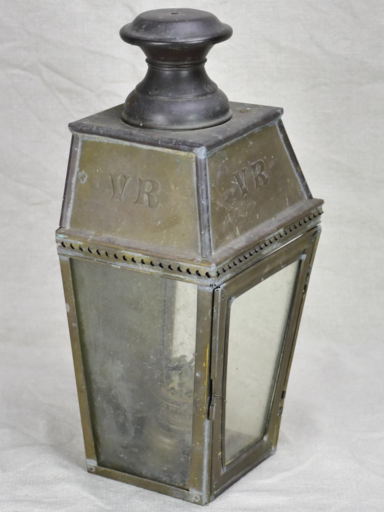 19th Century French wall lantern with VR monogram 16½"