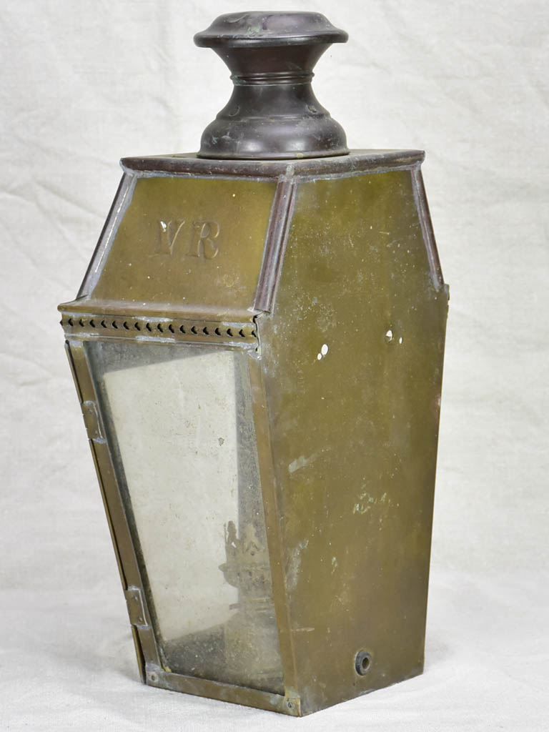 19th Century French wall lantern with VR monogram 16½"