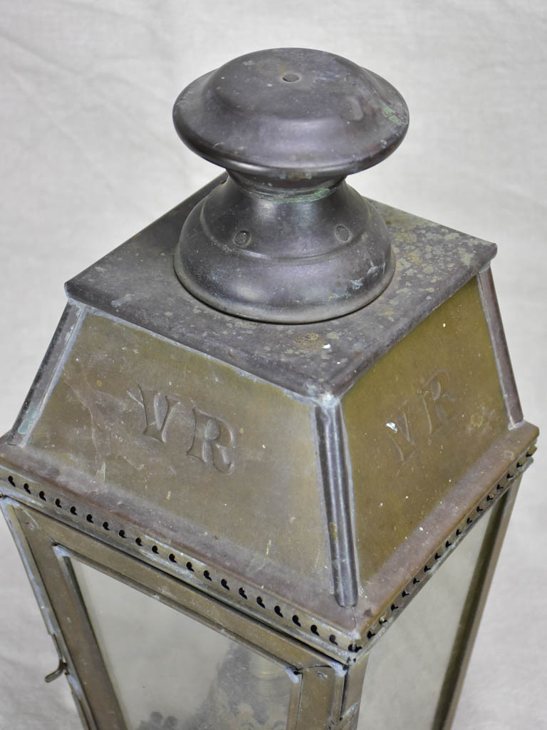 19th Century French wall lantern with VR monogram 16½"