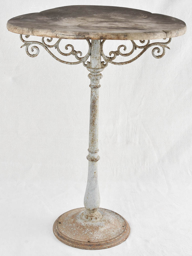 19th century French garden table with pretty wooden top