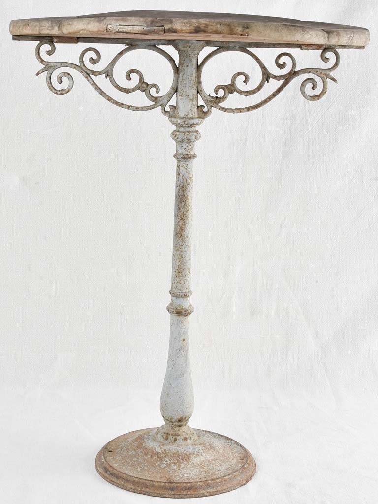 19th century French garden table with pretty wooden top