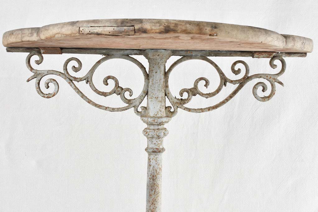 19th century French garden table with pretty wooden top