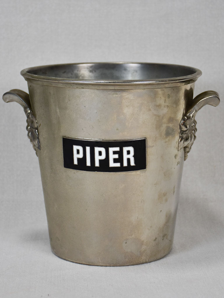 1930s Piper-Heidsieck champagne bucket with grape motifs 8¼"