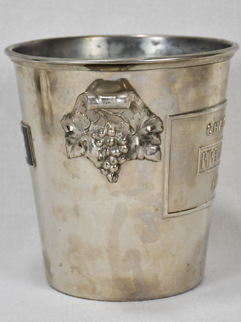 1930s Piper-Heidsieck champagne bucket with grape motifs 8¼"