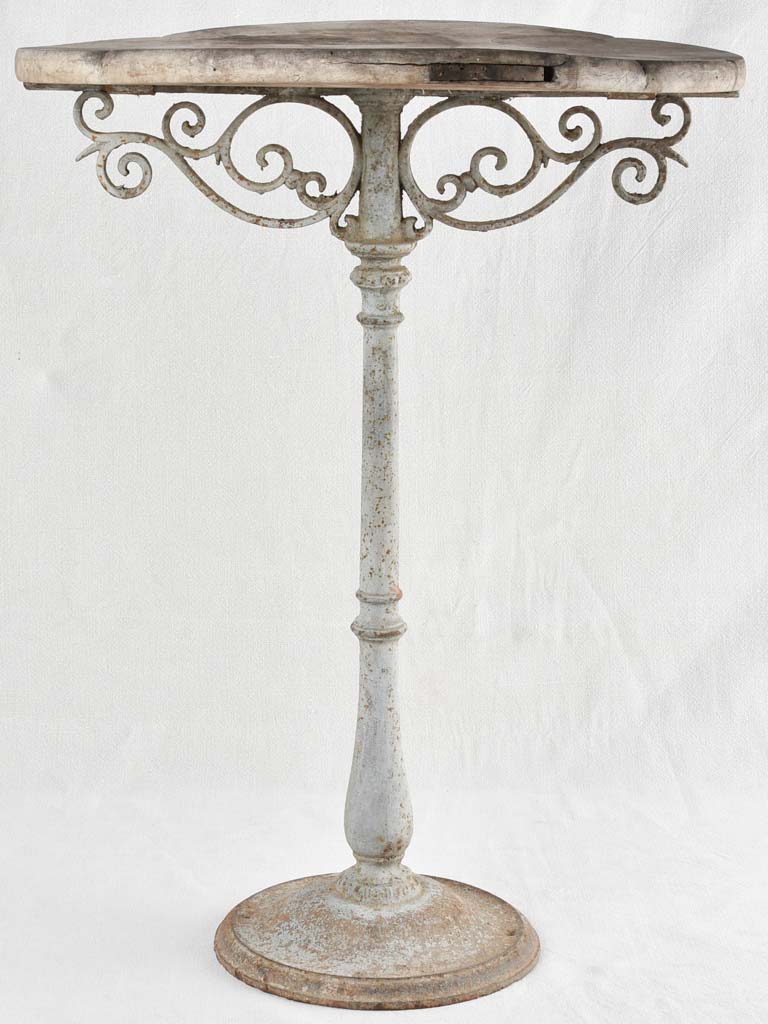 19th century French garden table with pretty wooden top