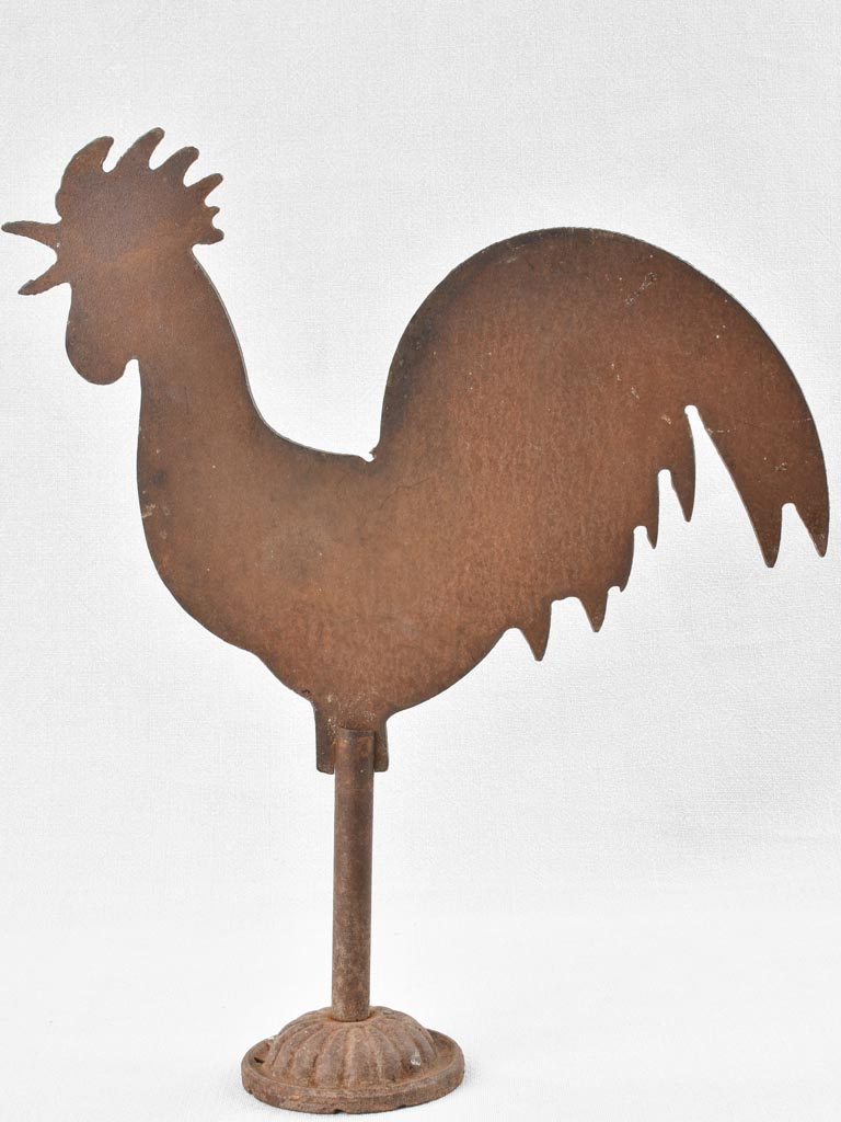 Vintage French metal weathervane rooster 17"