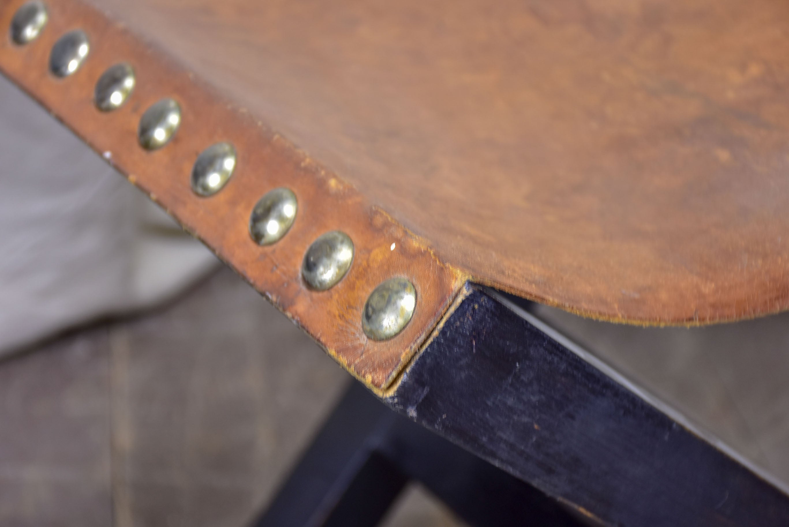 Pair of French leather stools - 1950's