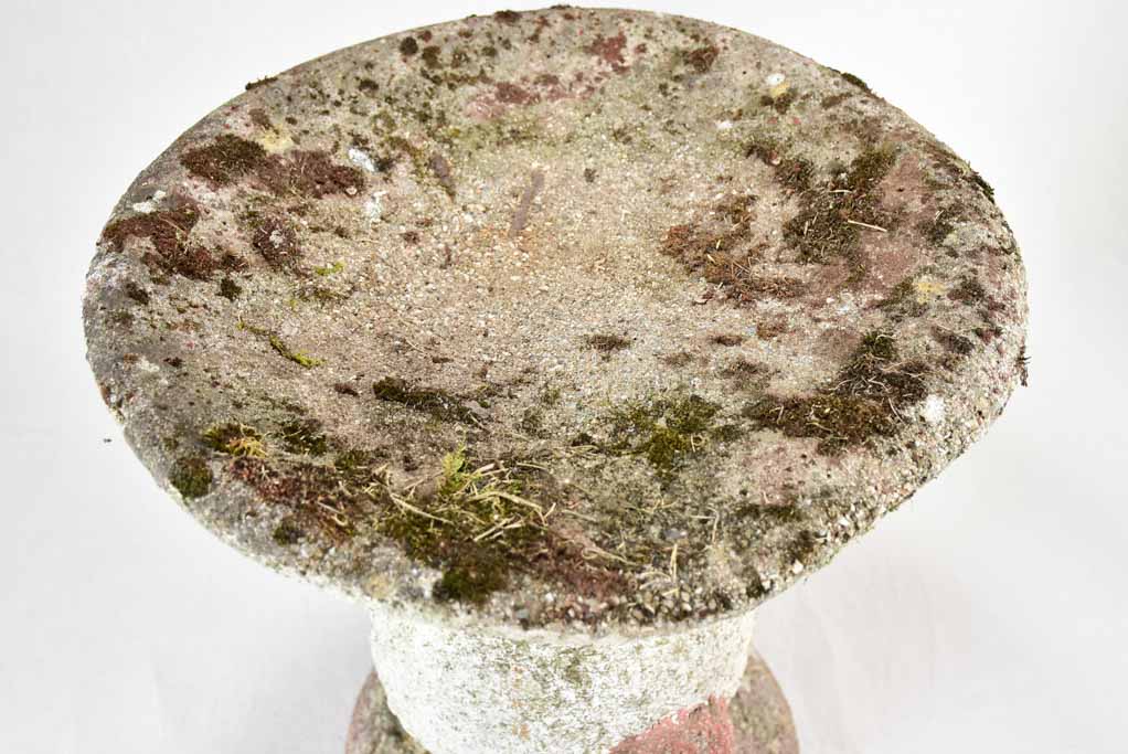 1950s cement mushroom garden stool 18½"