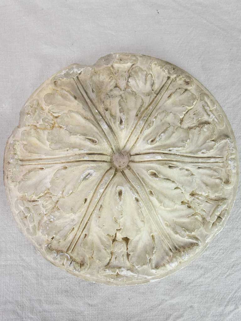 Two salvaged antique French plaster molds - round 18"