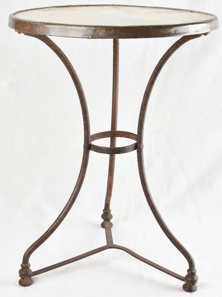 Antique bistro table with marble top