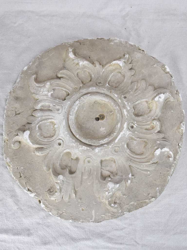 Two salvaged antique French plaster molds - round 18"