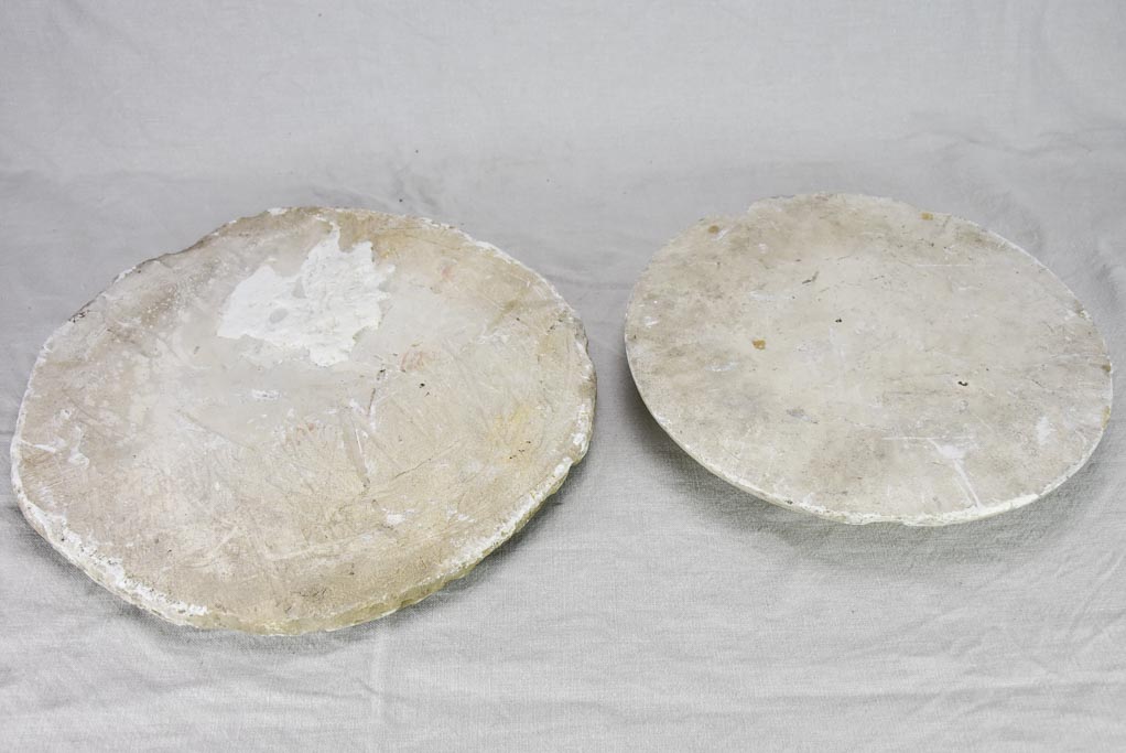 Two salvaged antique French plaster molds - round 18"