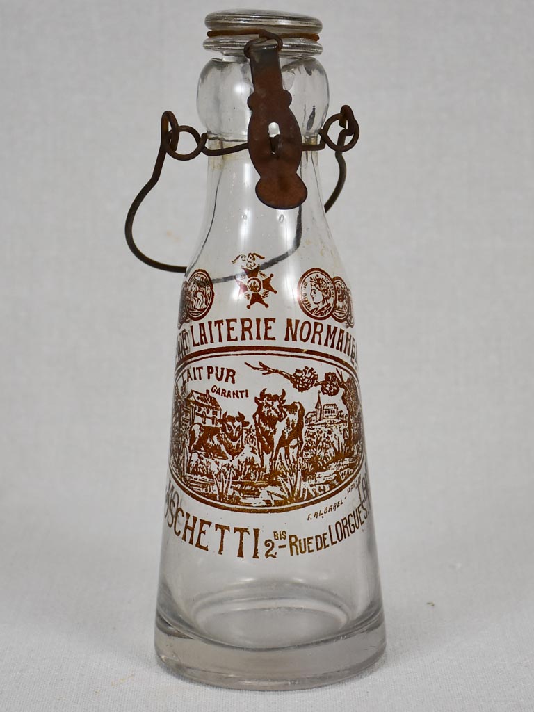 1930s French milk bottle from Normandy 9½"