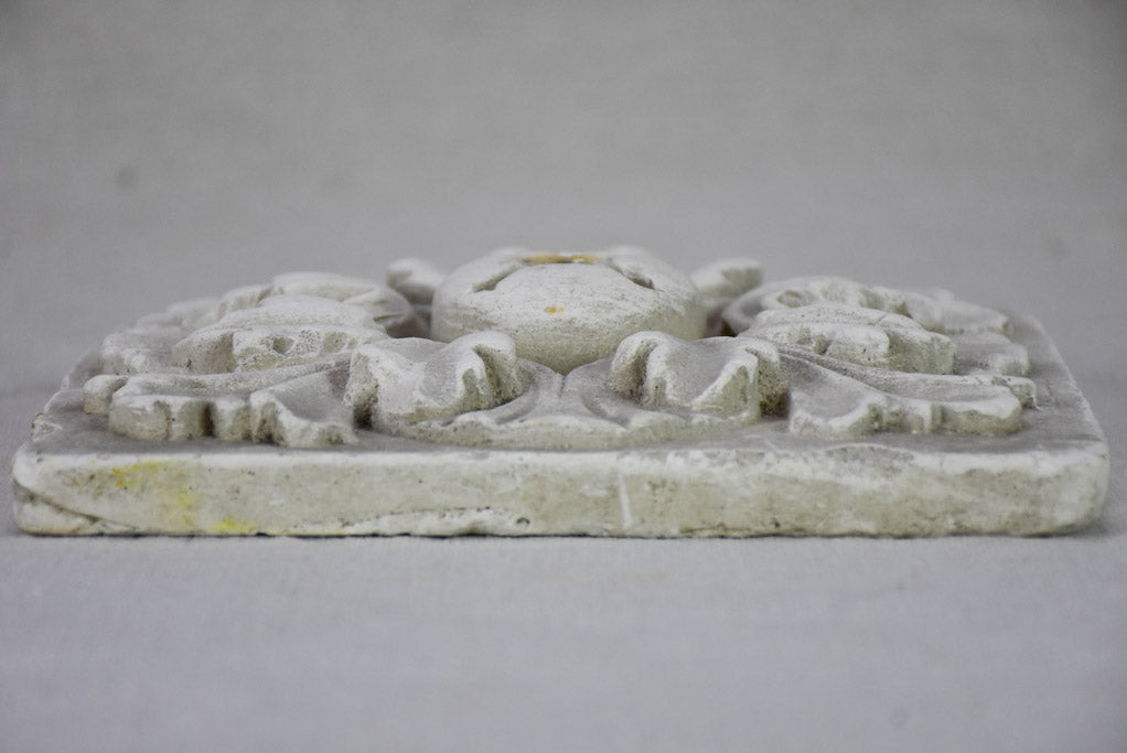 Salvaged antique French plaster mold - square 8"