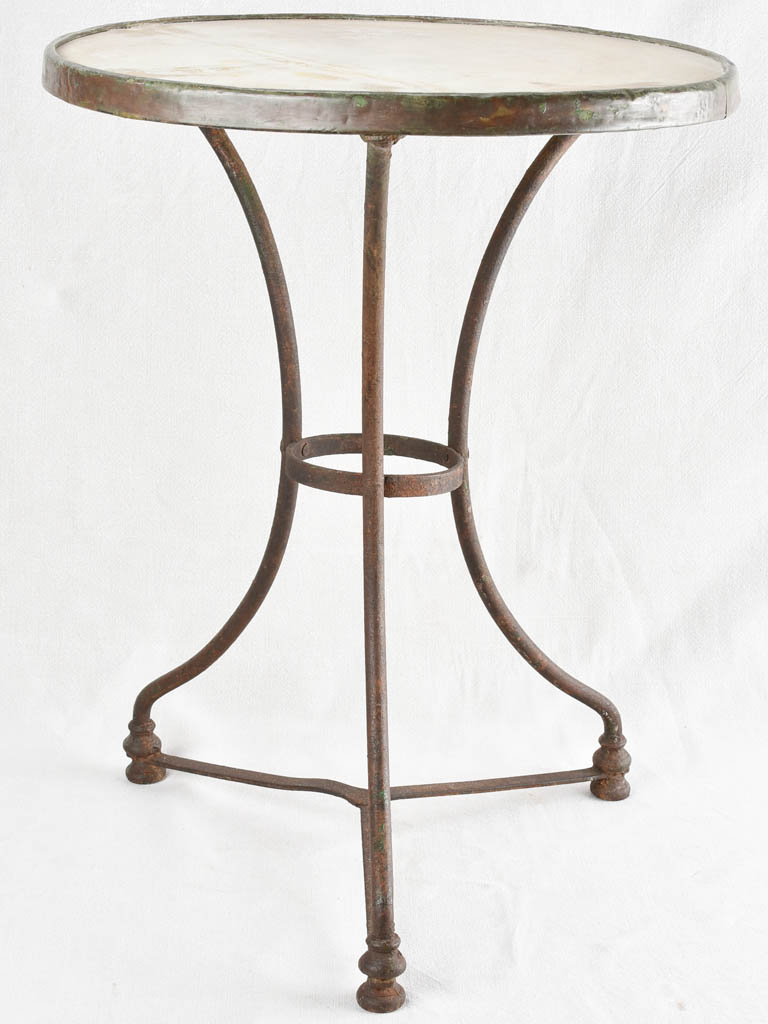 Antique bistro table with marble top