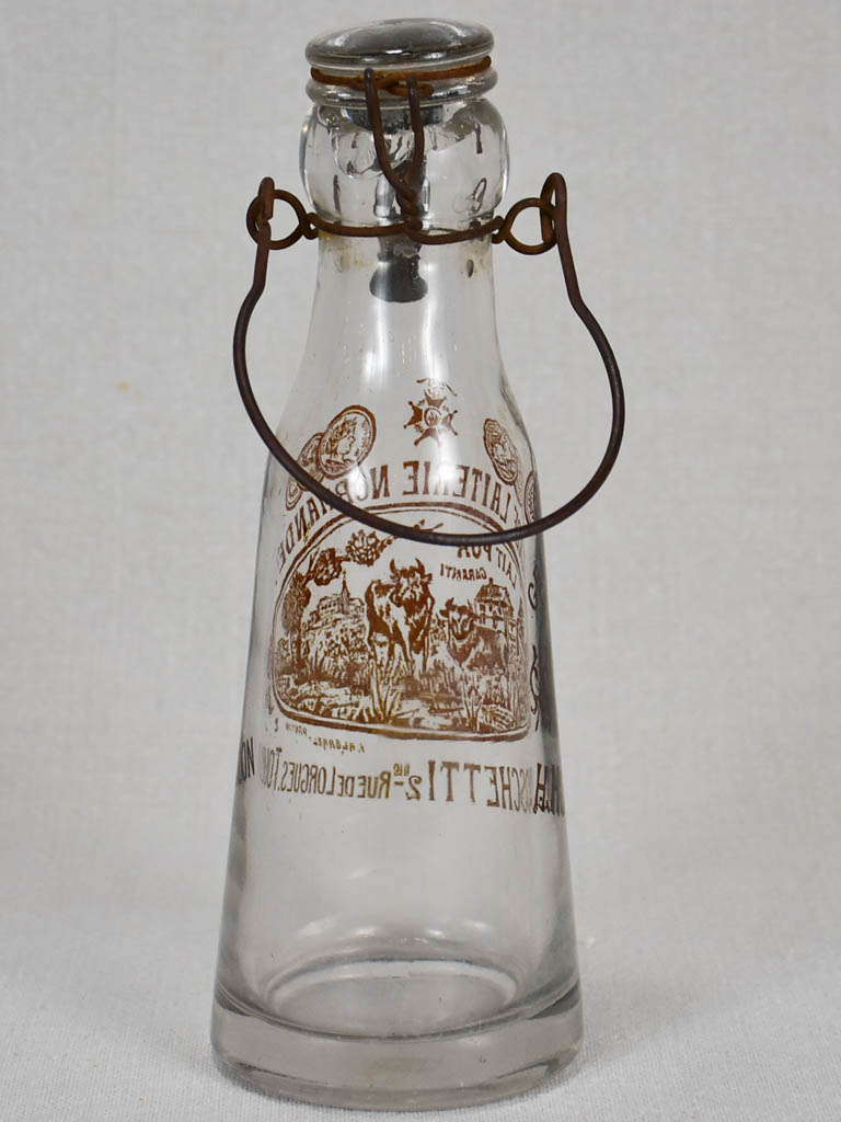 1930s French milk bottle from Normandy 9½"