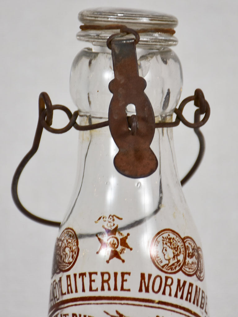 1930s French milk bottle from Normandy 9½"