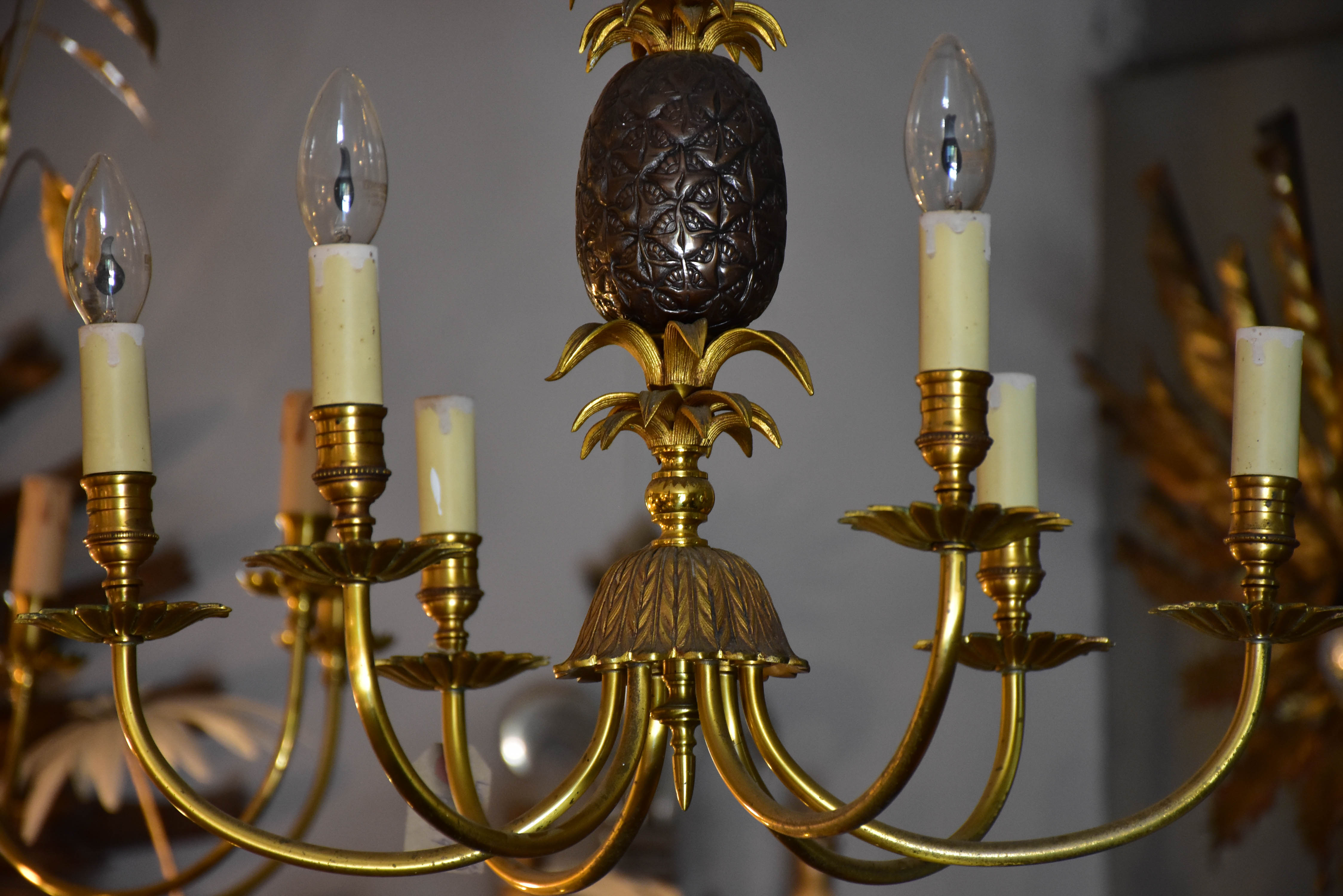 Vintage pineapple chandelier attributed to Maison Charles