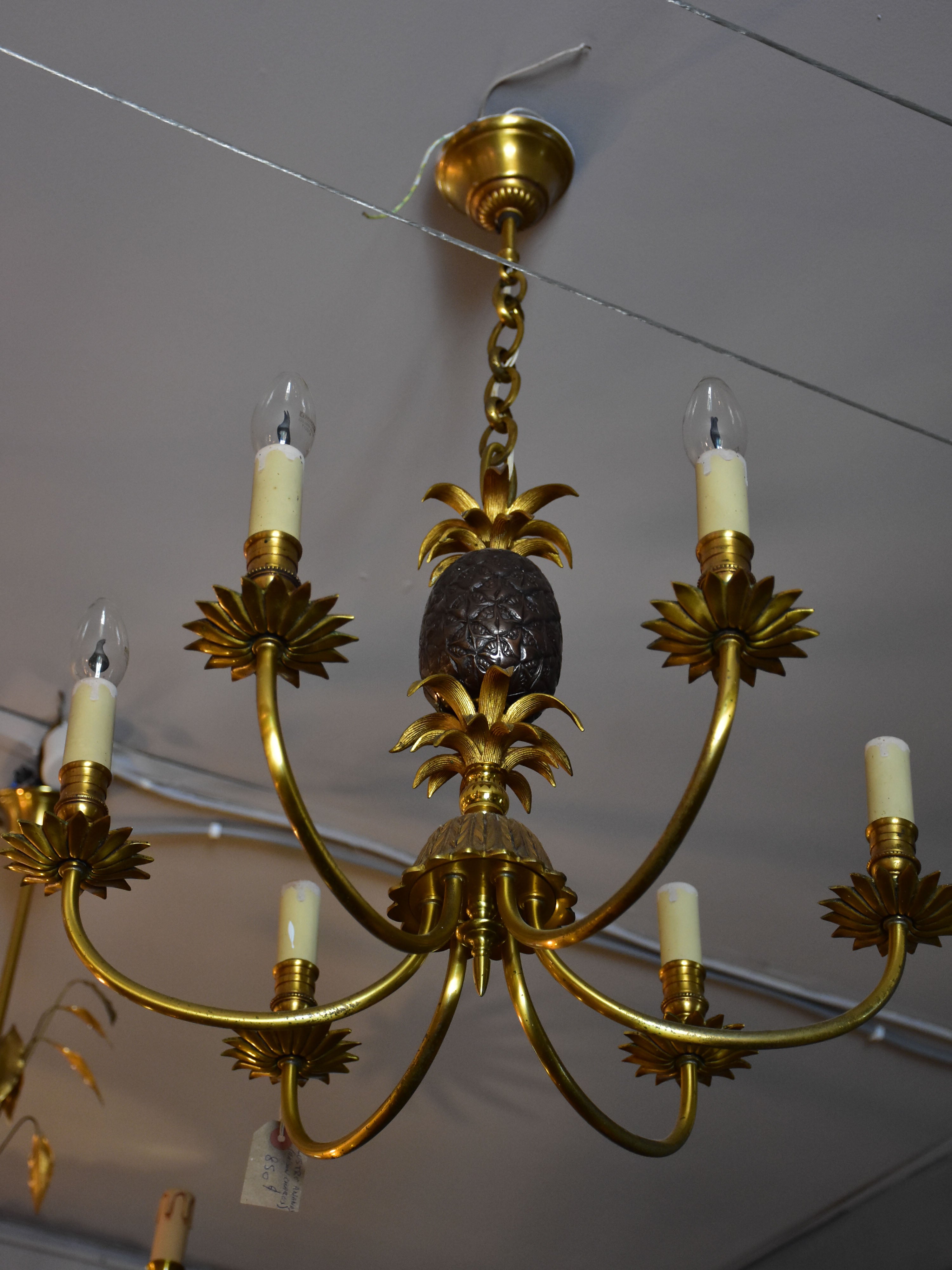 Vintage pineapple chandelier attributed to Maison Charles