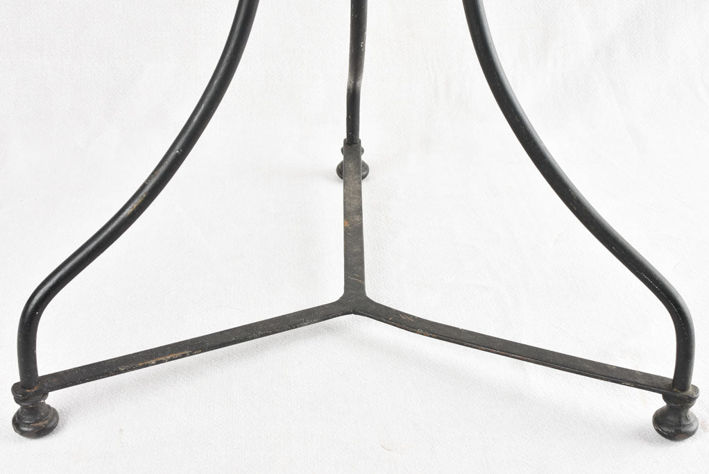 Antique French marble bistro table with wrought iron base