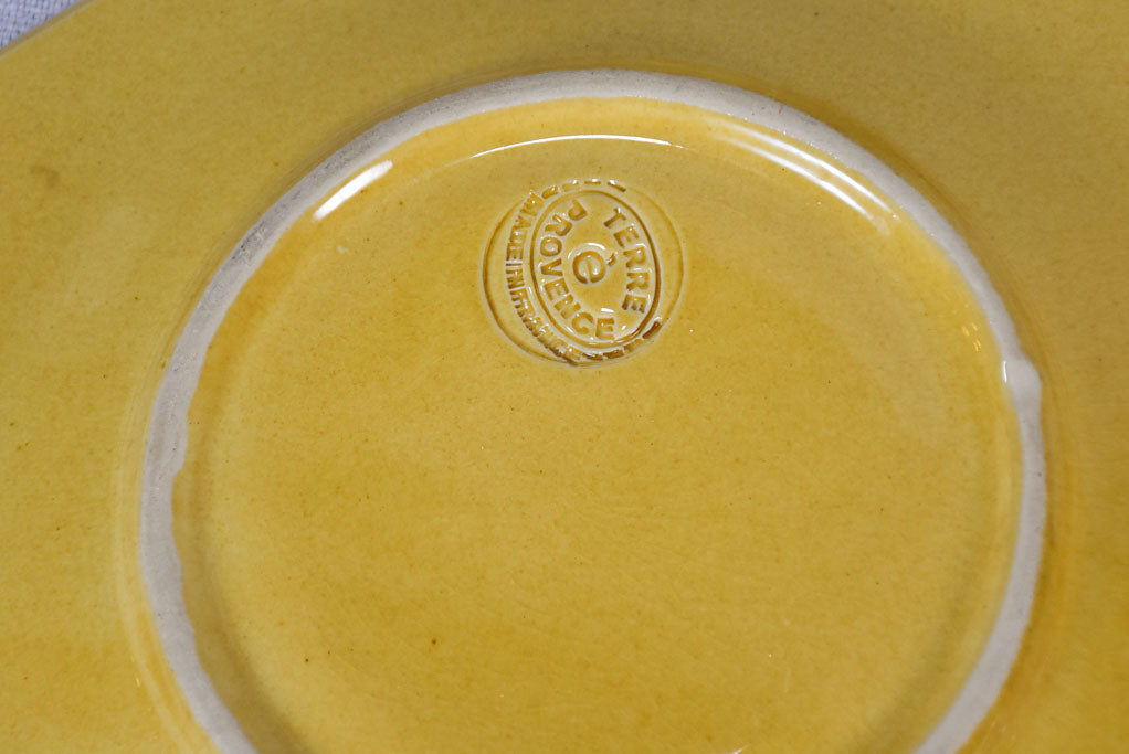 Collection of 12 octagonal plates with yellow ocher glaze 9½"