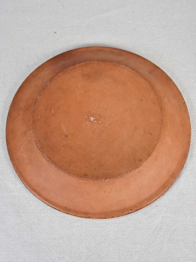 Antique clay omelette plate 12¼"