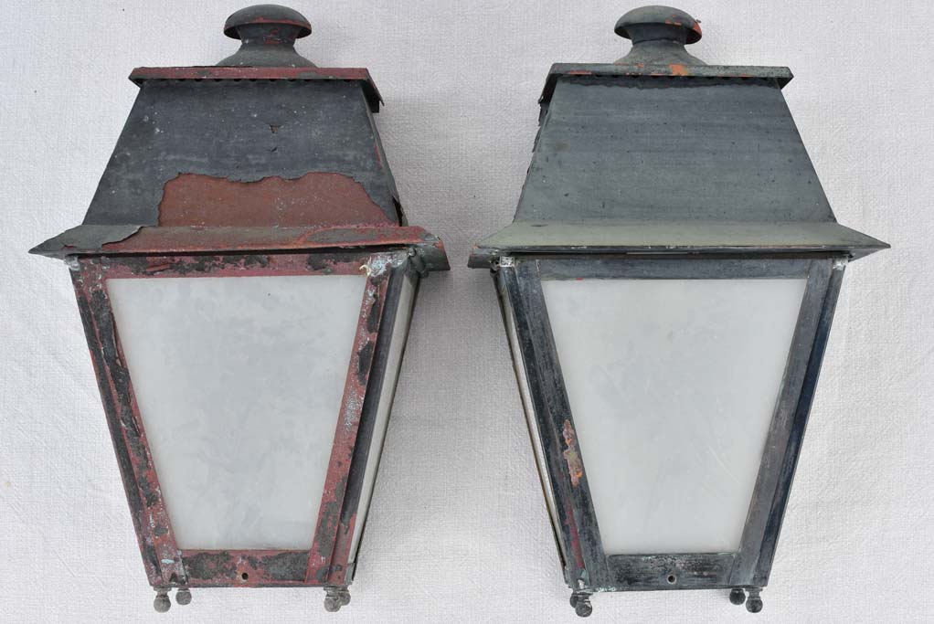 Wall sconces, lanterns (1920s) 18½" (pair)