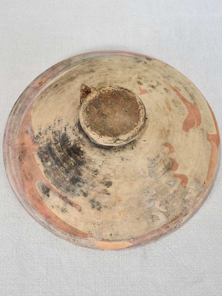 Antique clay omelette plate 11¾"