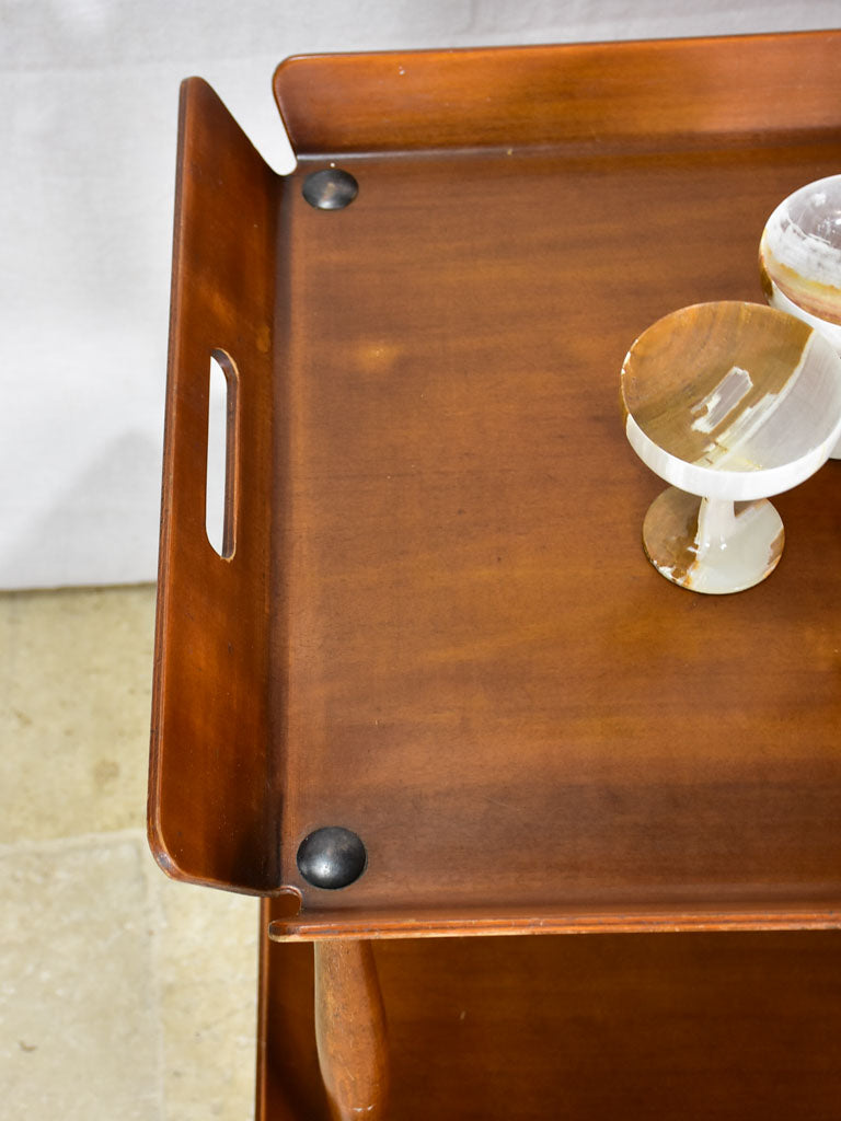 Retro robust wood bar cart